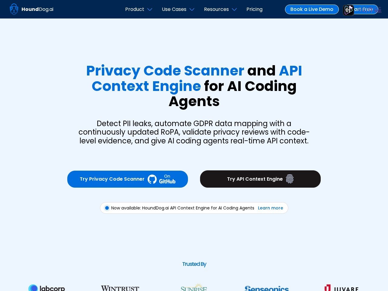 HoundDog.ai 网站截图