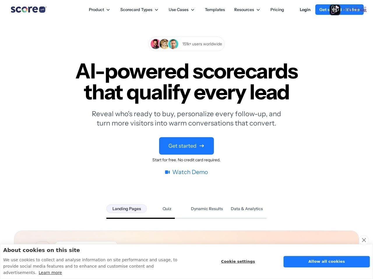 ScoreApp 网站截图