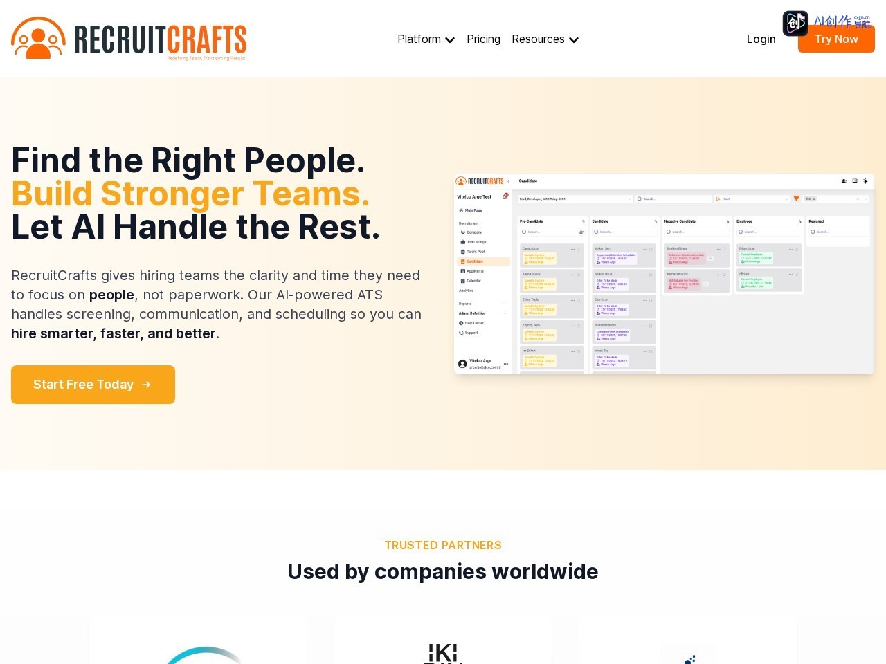 Recruitcrafts 网站截图