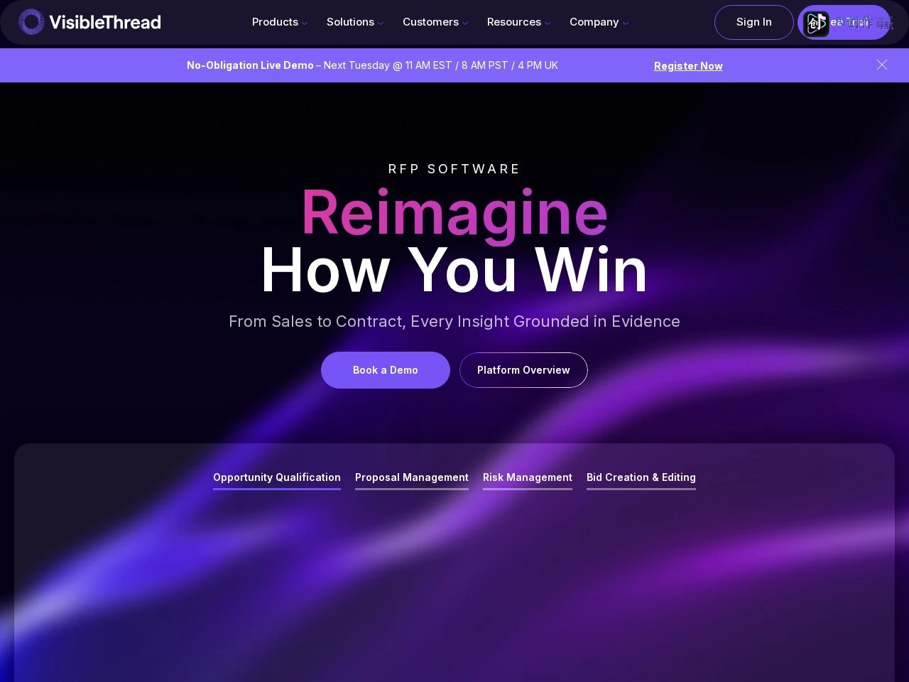 Visiblethread RFP 网站截图