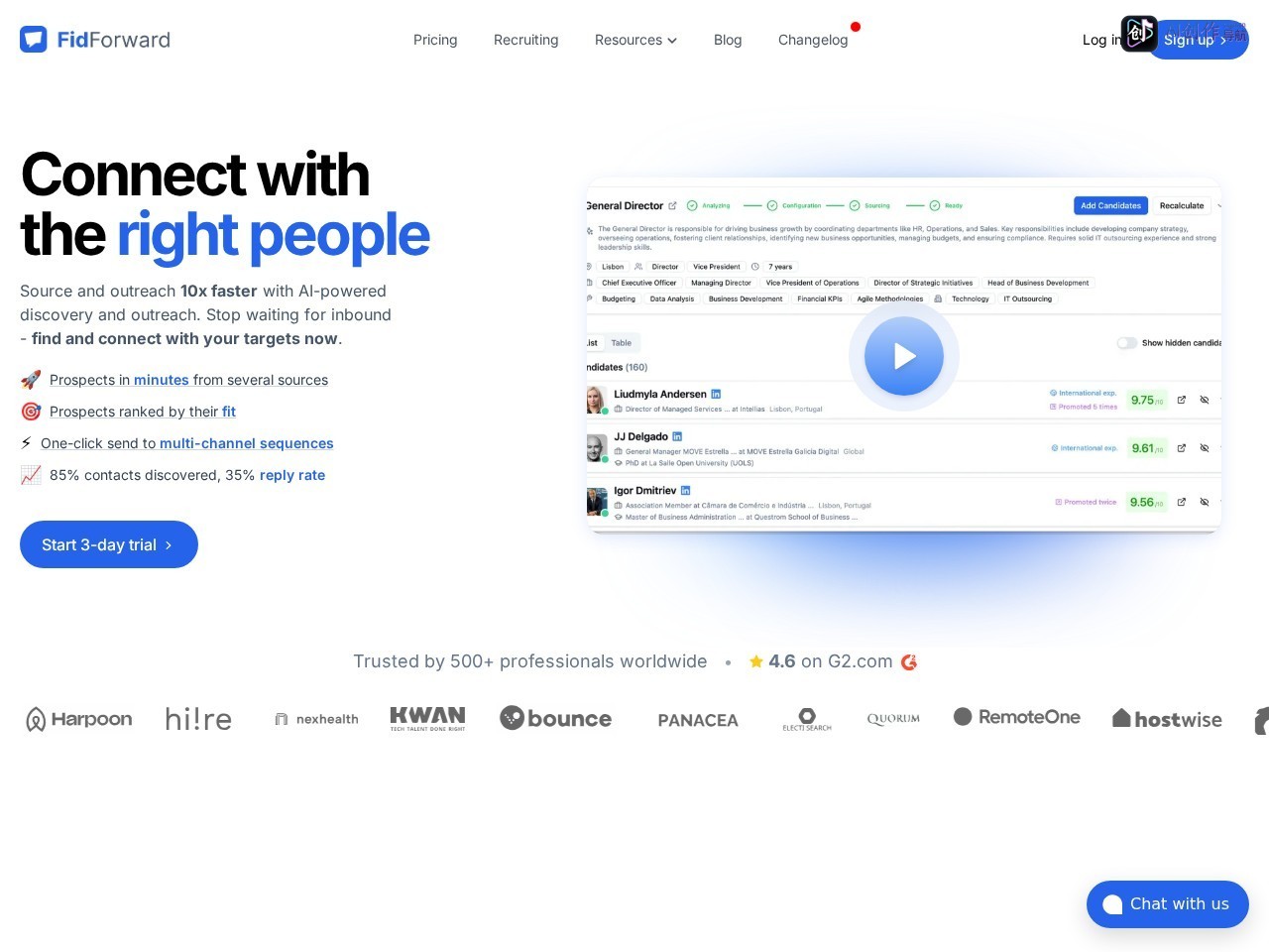 FidForward 网站截图