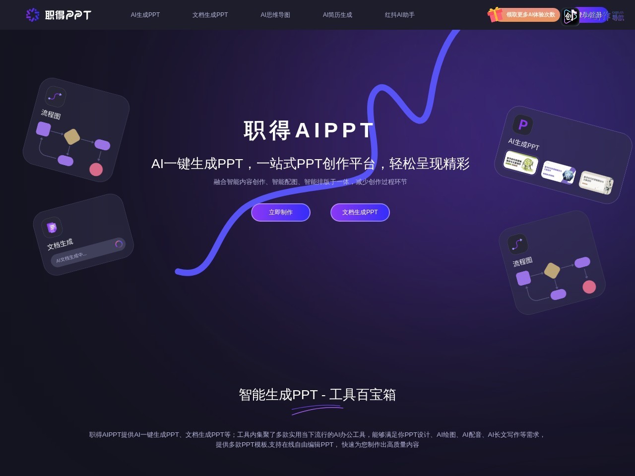 职得AIPPT 网站截图