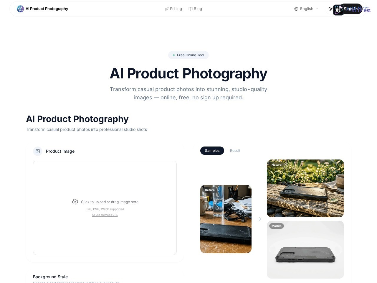 AI Product Photography 网站截图