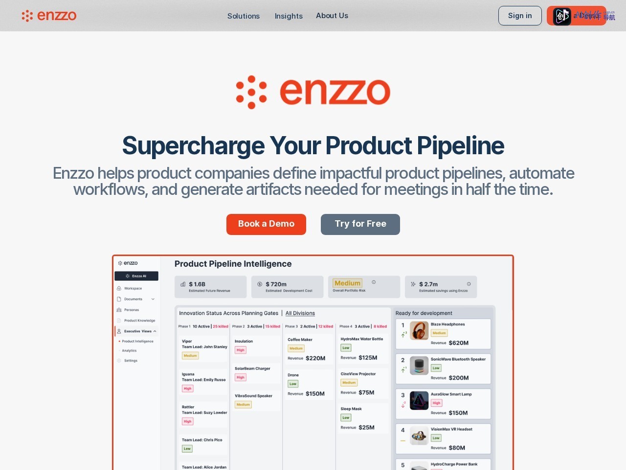 Enzzo AI 网站截图
