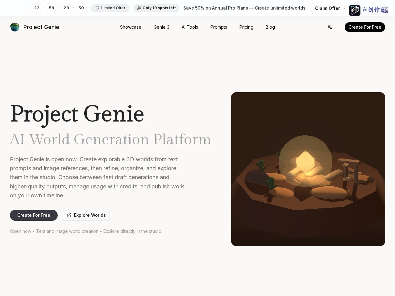 Project Genie 网站截图