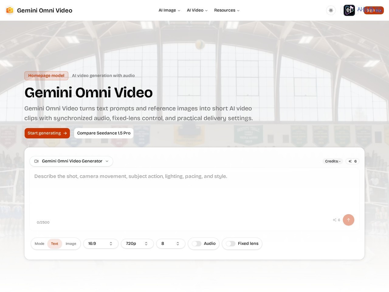 Gemini Omni Video Generator 网站截图