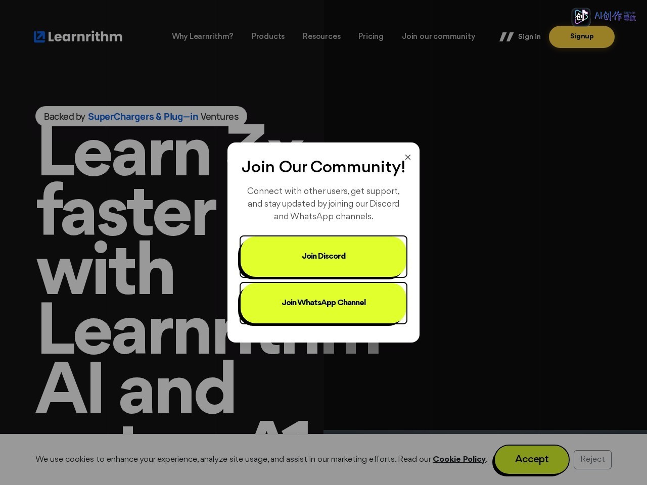 Learnrithm AI 网站截图