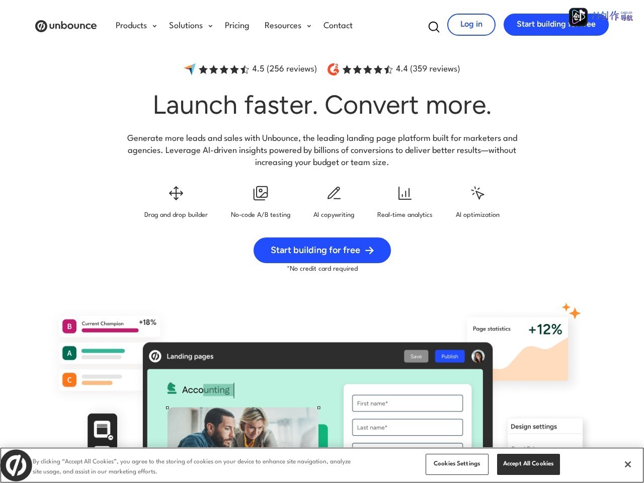 Unbounce 网站截图