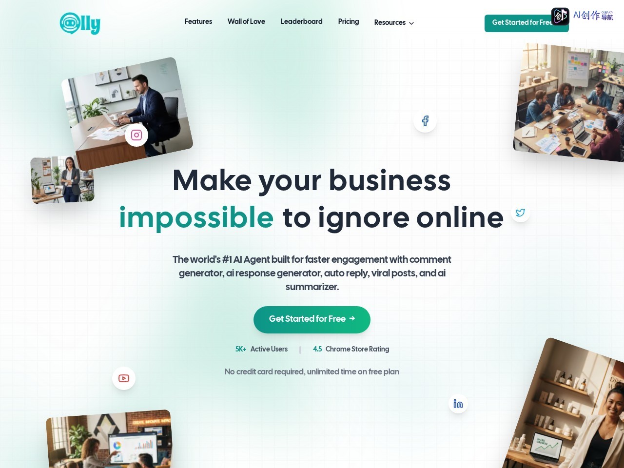 Olly Social 网站截图