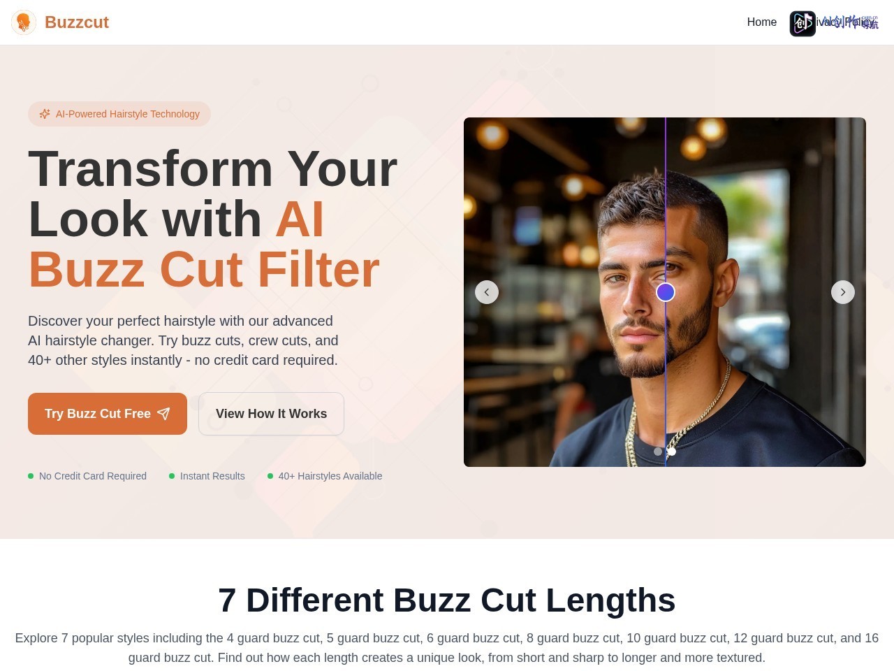 Buzz Cut AI 网站截图