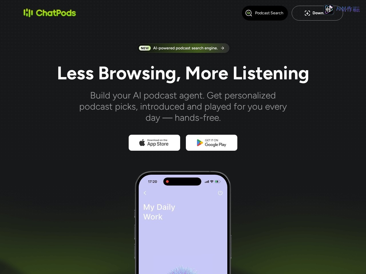 ChatPods 网站截图
