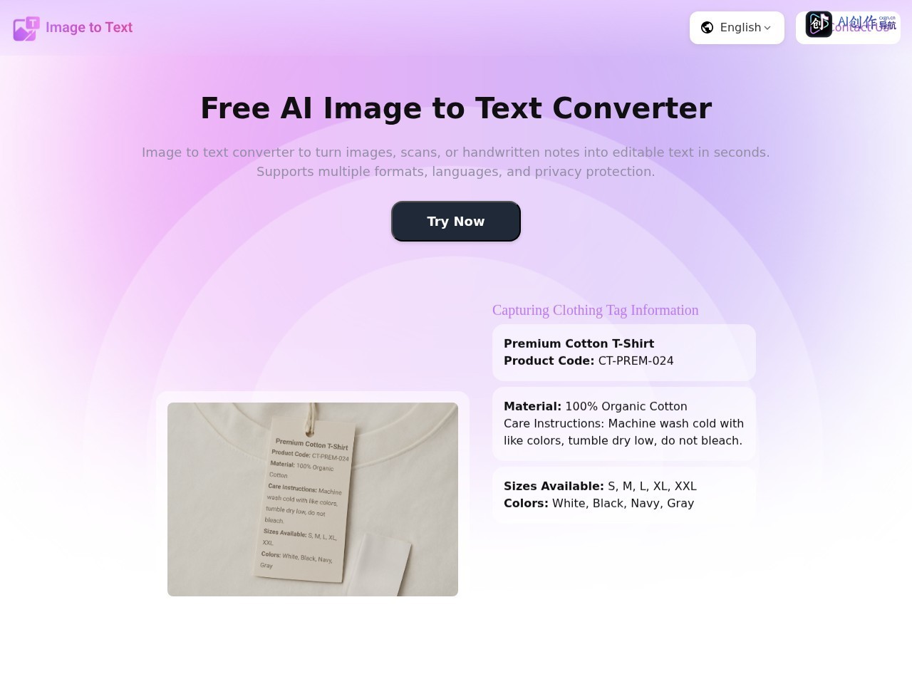 AI Image to Text Converter 网站截图