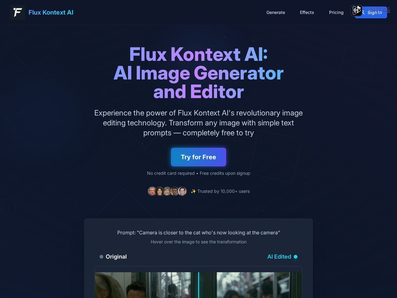Flux Kontext AI 网站截图