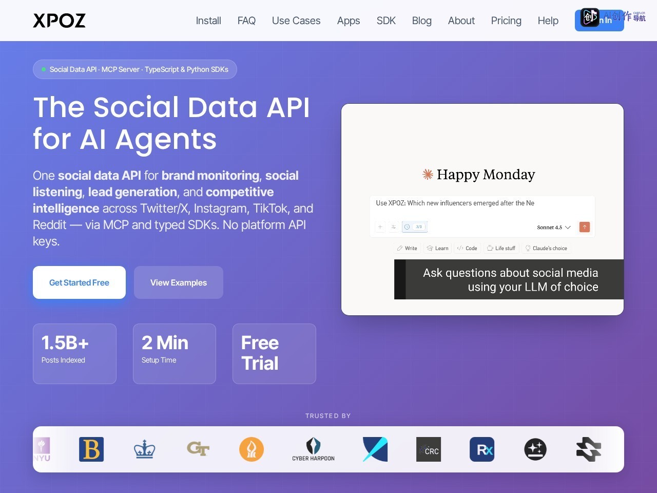 Xpoz AI 网站截图