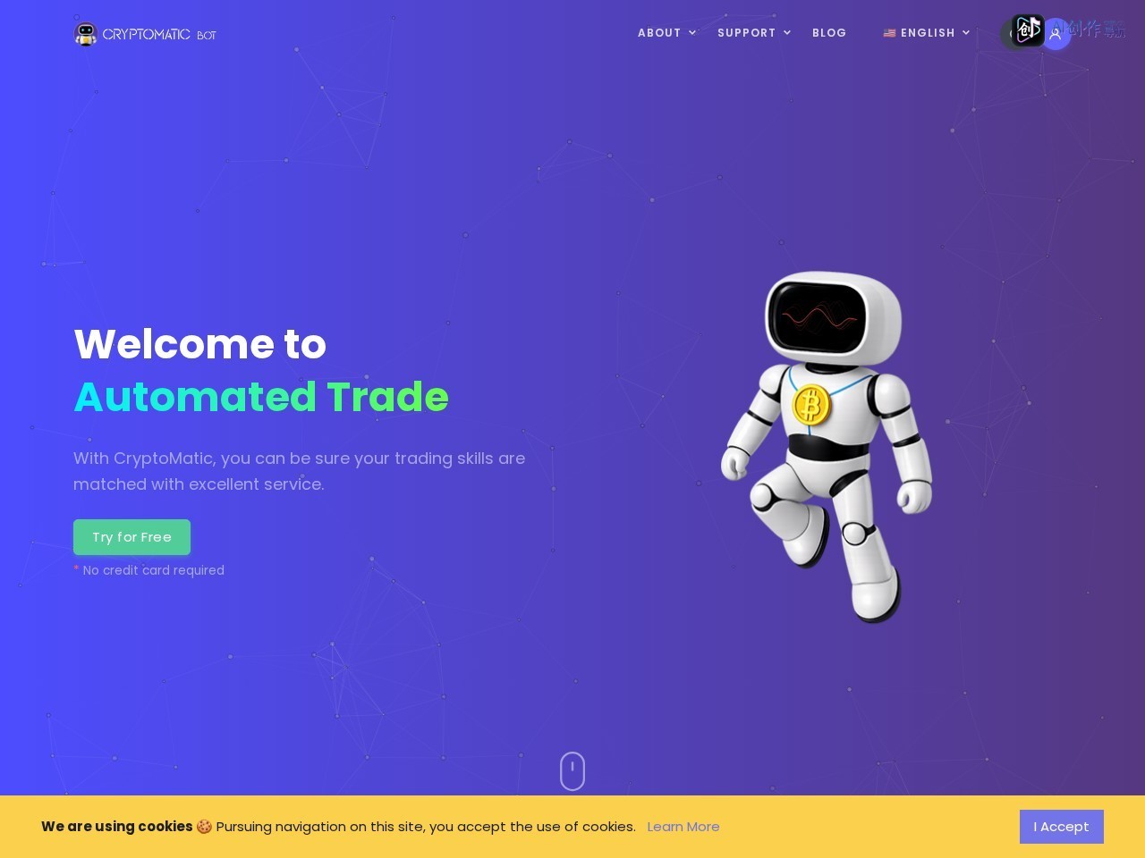 CryptoMatic Bot 网站截图