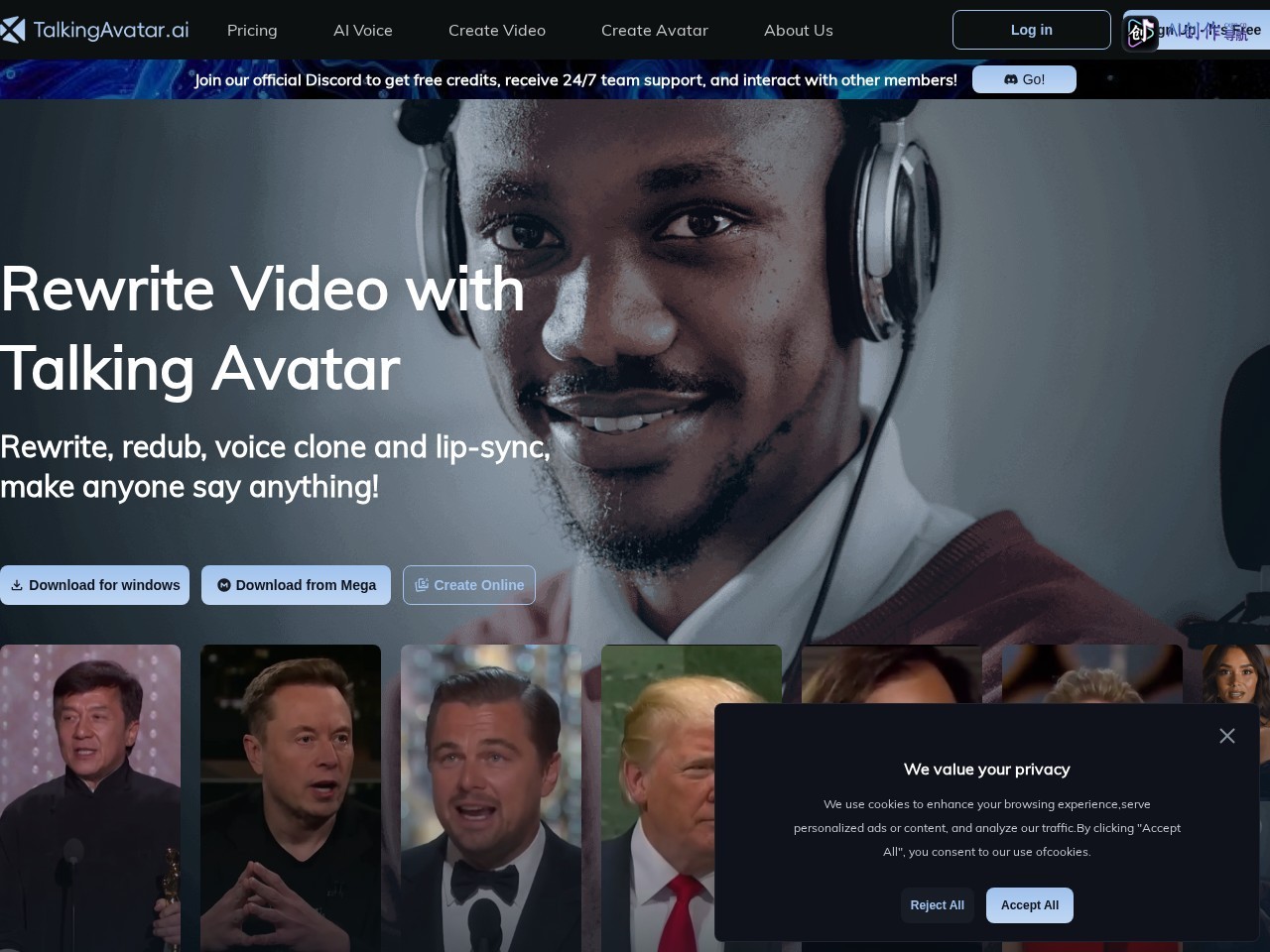 TalkingAvatar 网站截图