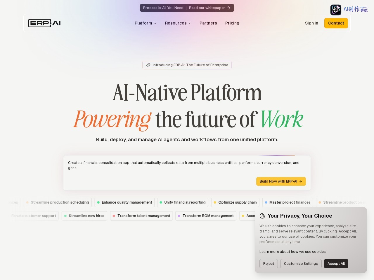 ERP·AI 网站截图