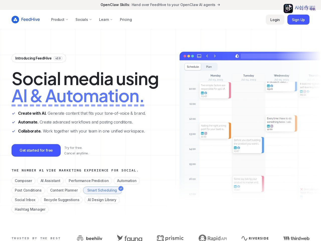FeedHive 网站截图