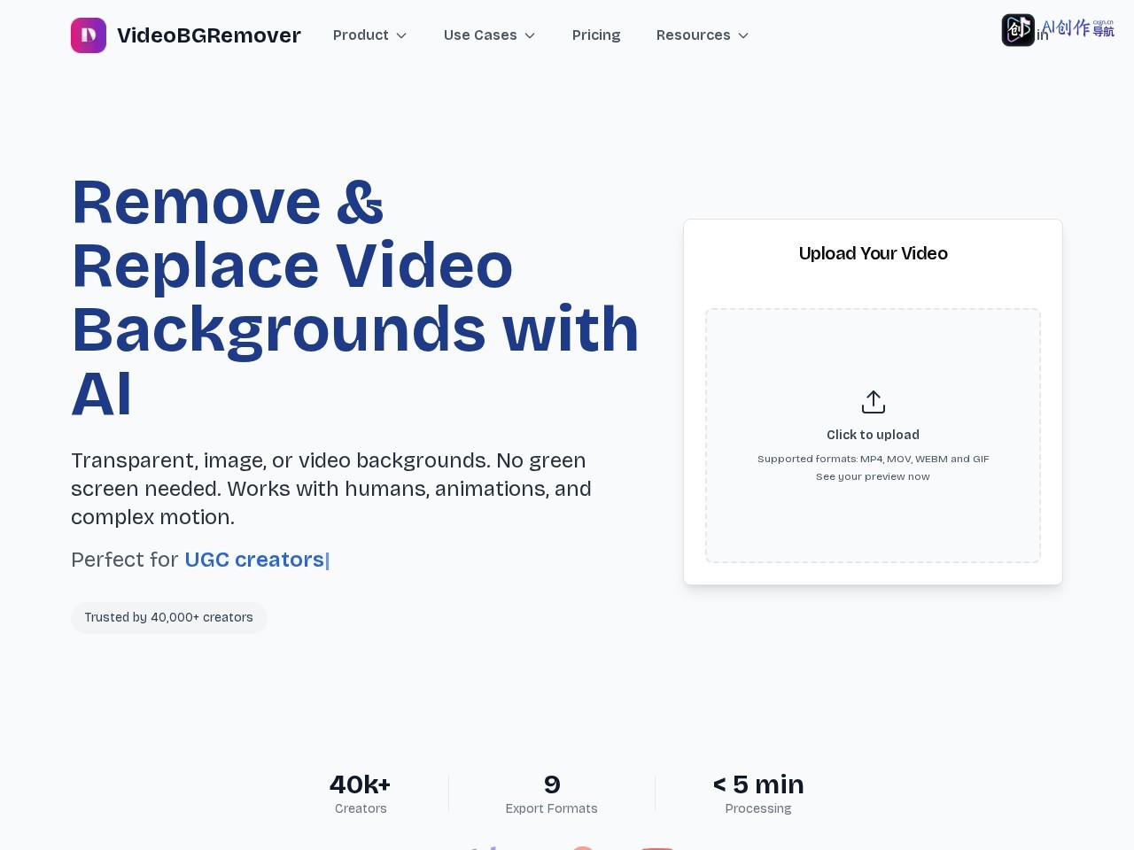 Video Background Remover 网站截图