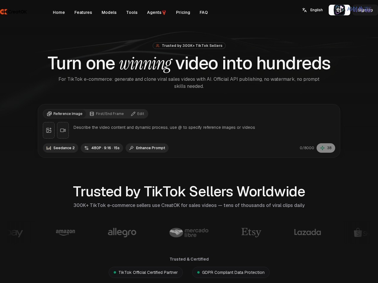 CreatOK 网站截图