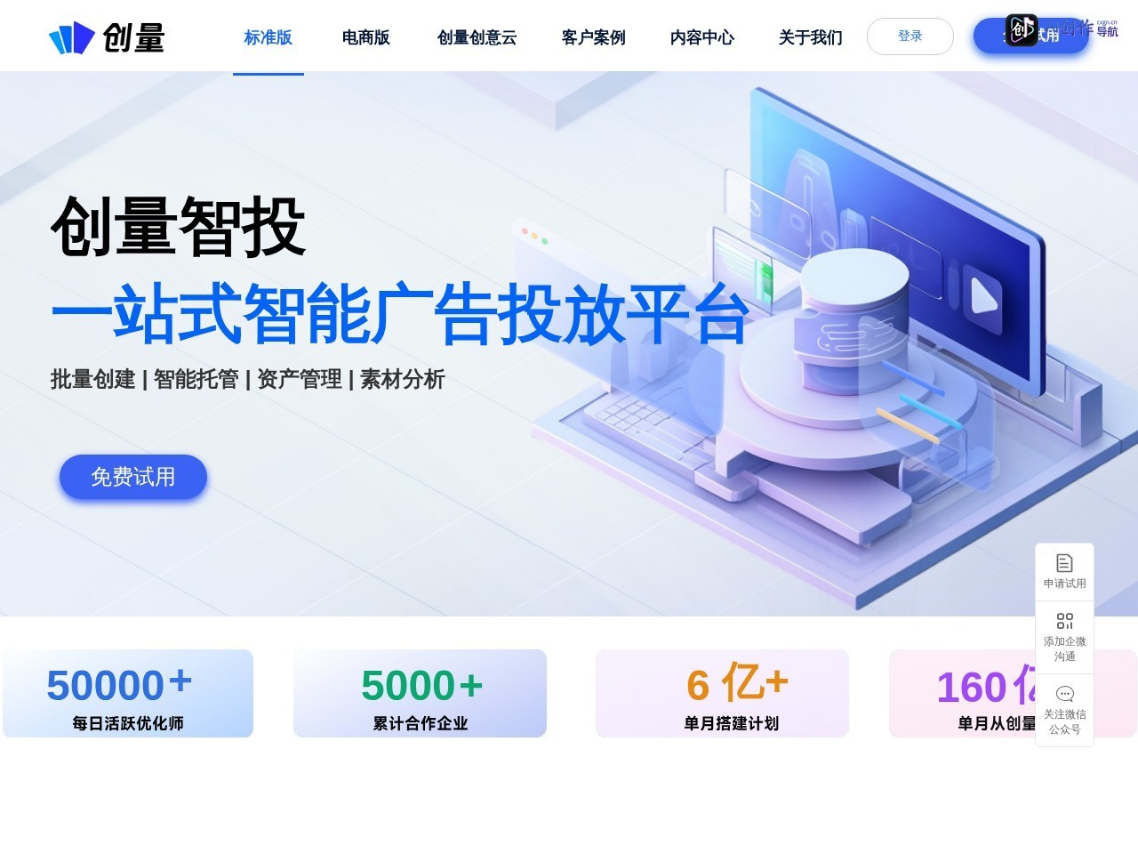 创量智投 网站截图
