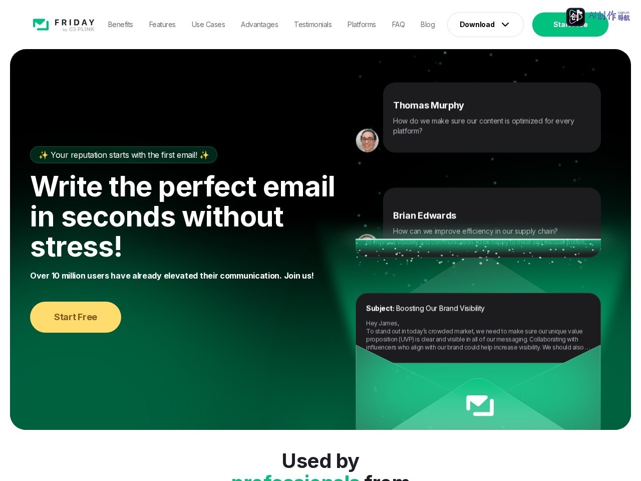 Friday AI E-mail Writer 网站截图