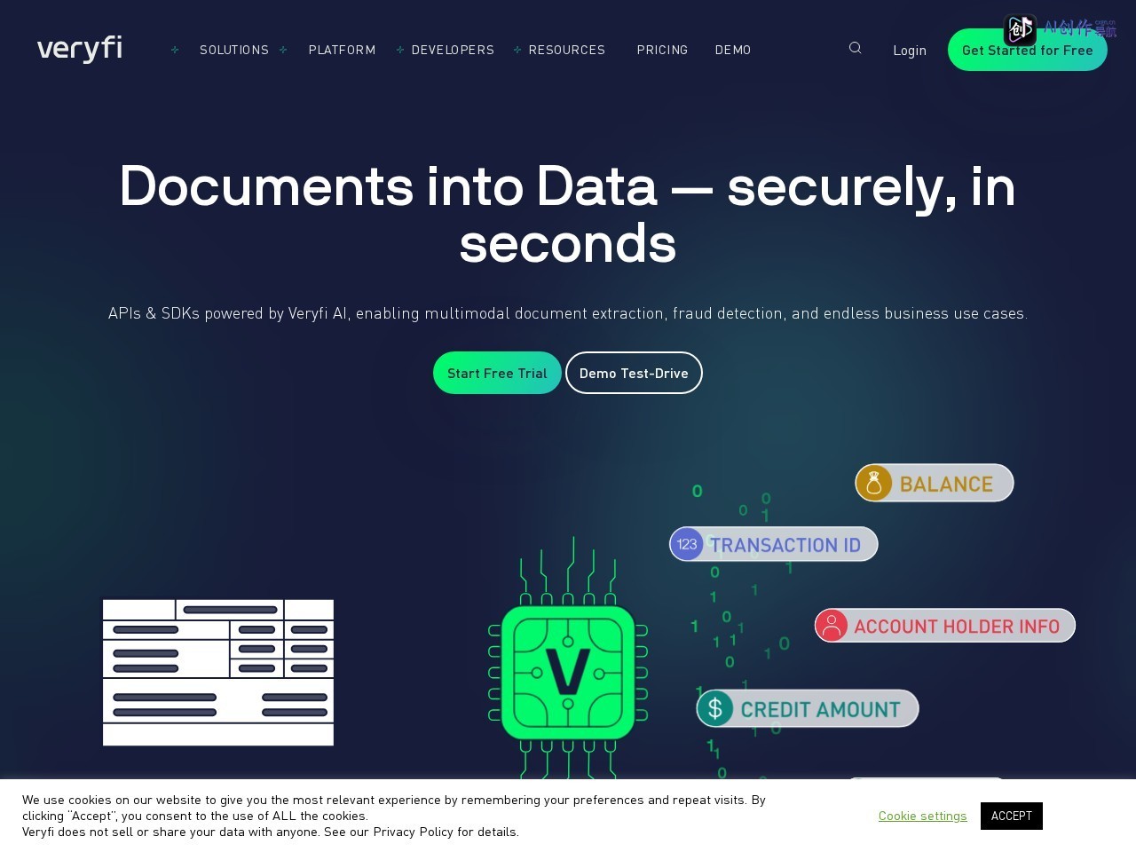 Veryfi 网站截图