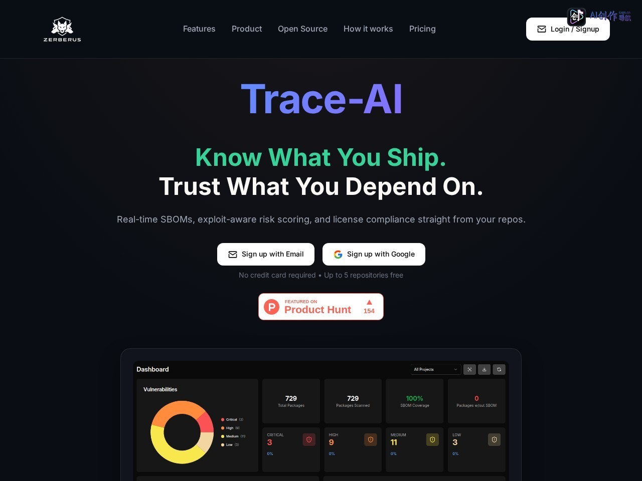 Trace-AI 网站截图