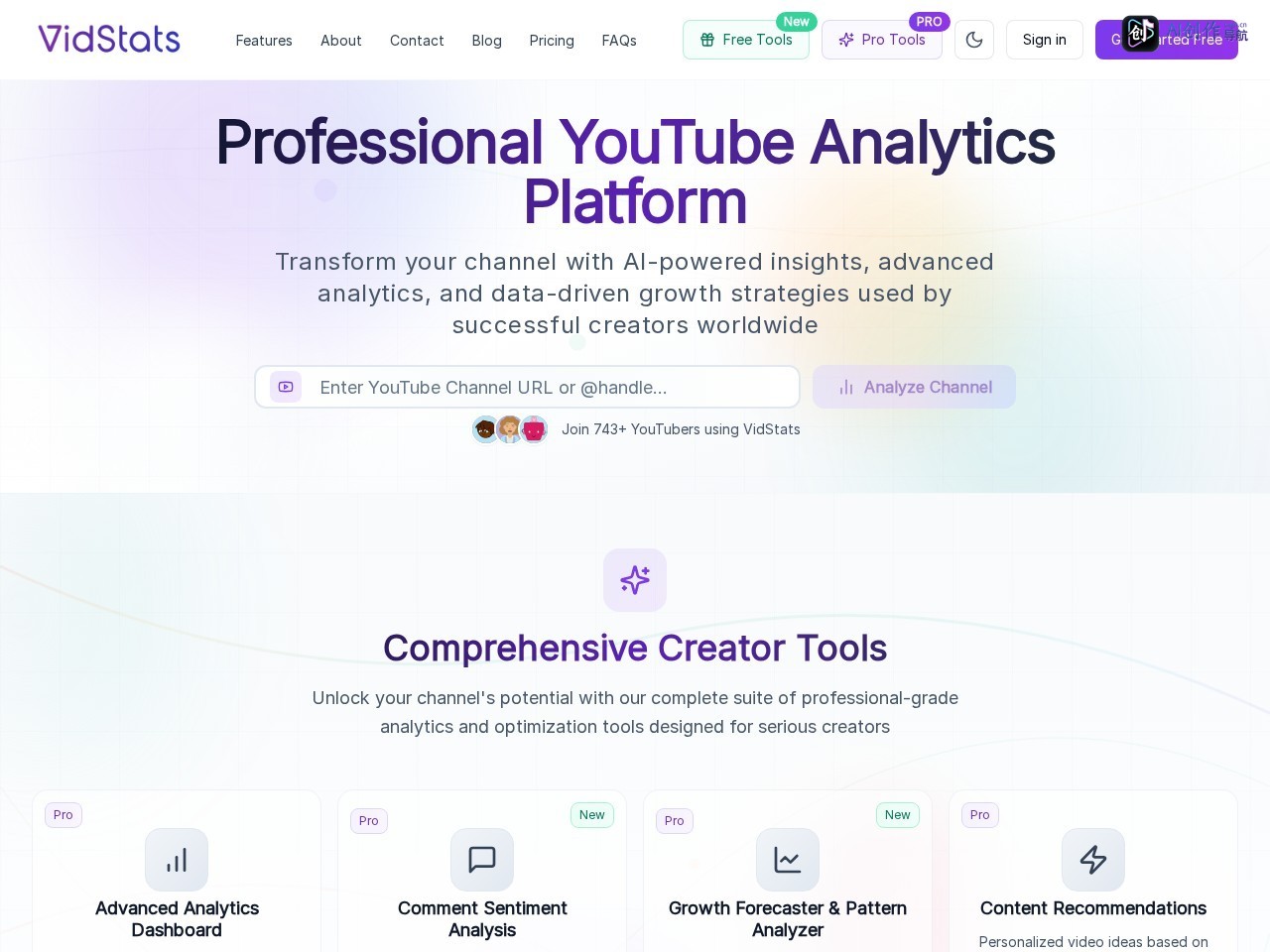 VidStats 网站截图