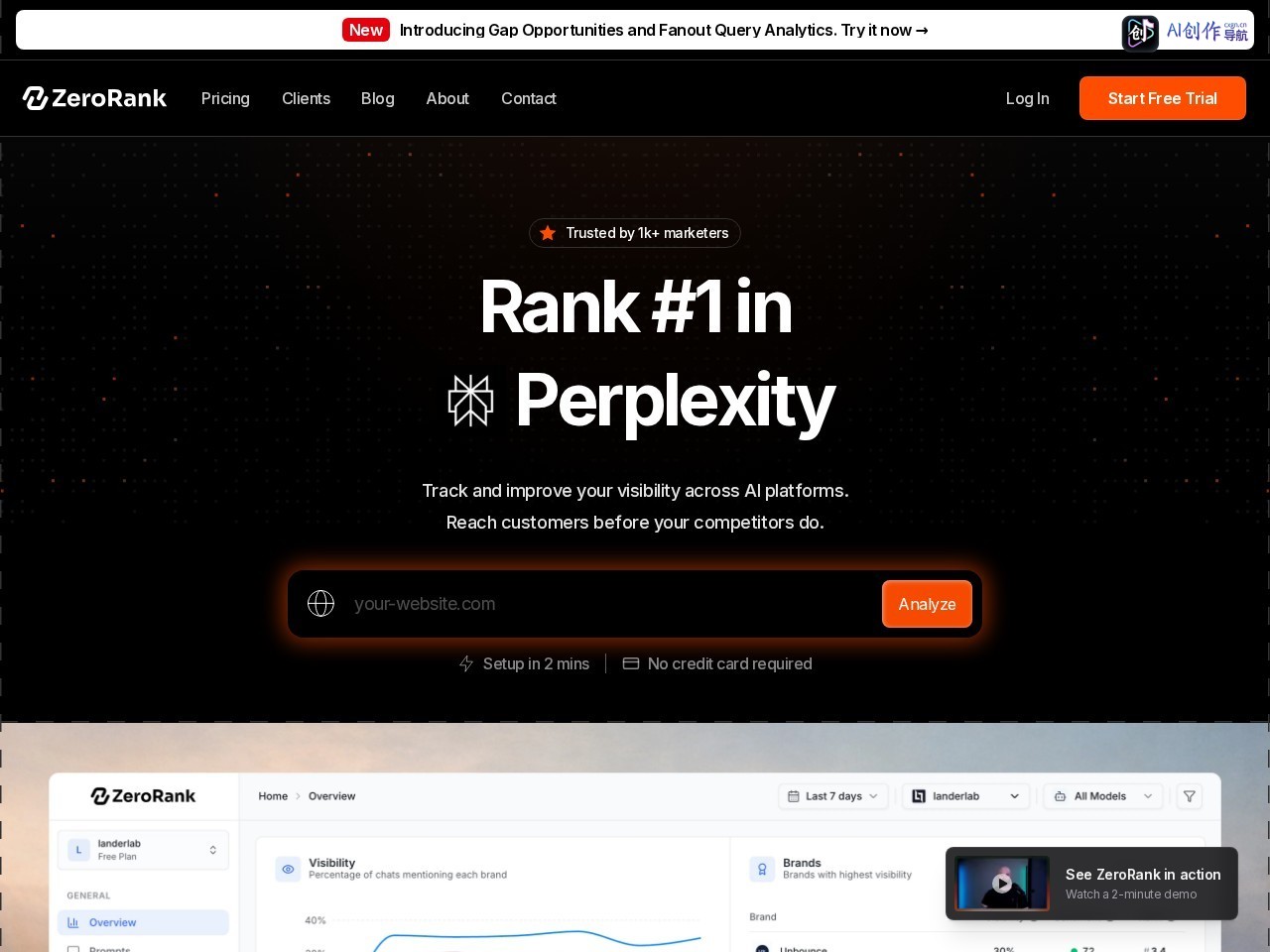 ZeroRank 网站截图