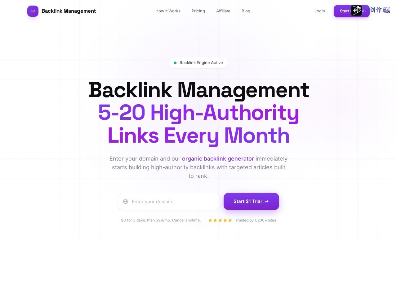 Backlink Management 网站截图