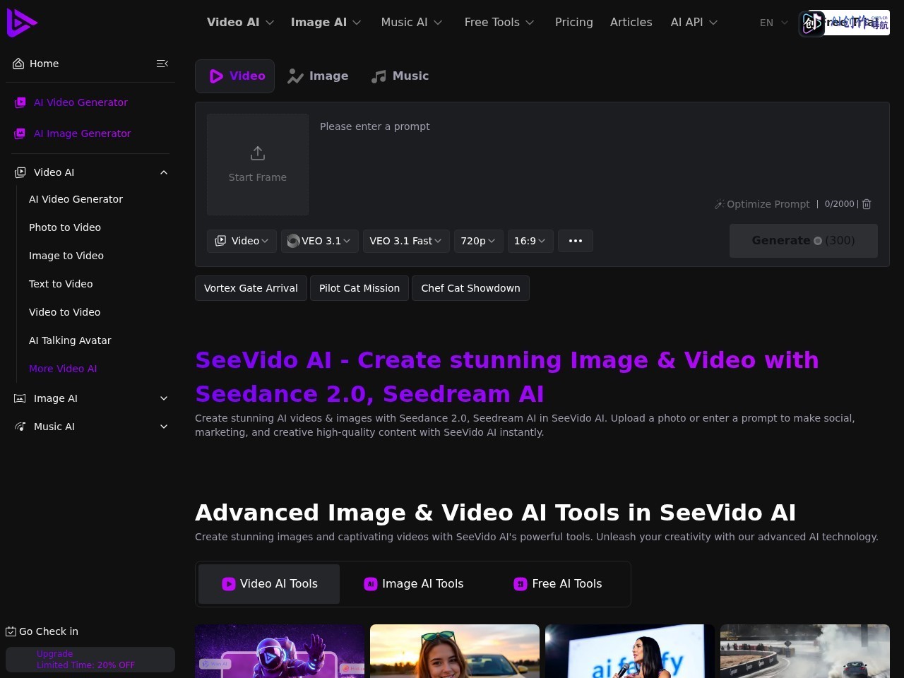SeeVido AI 网站截图