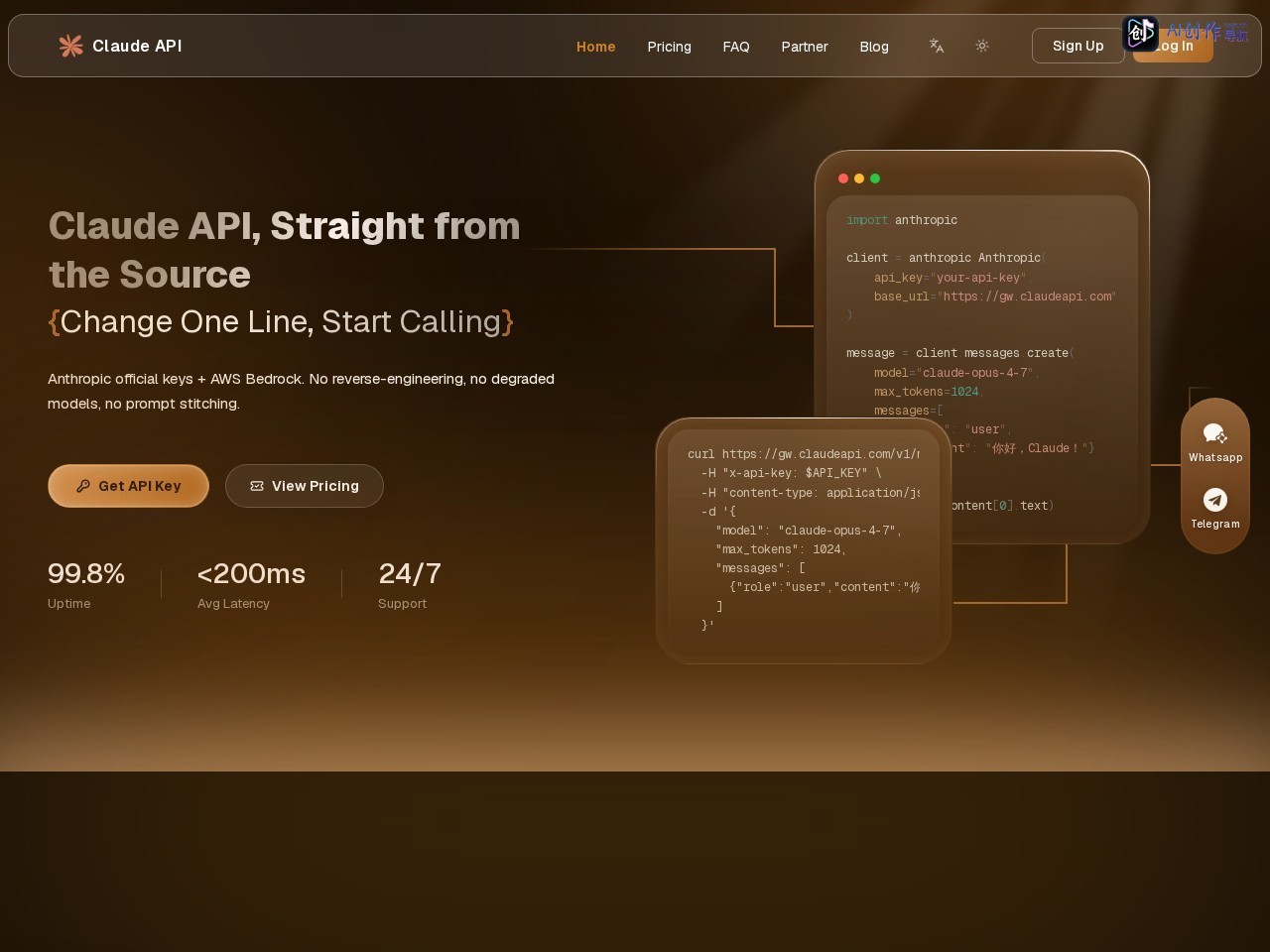 Claude API 网站截图