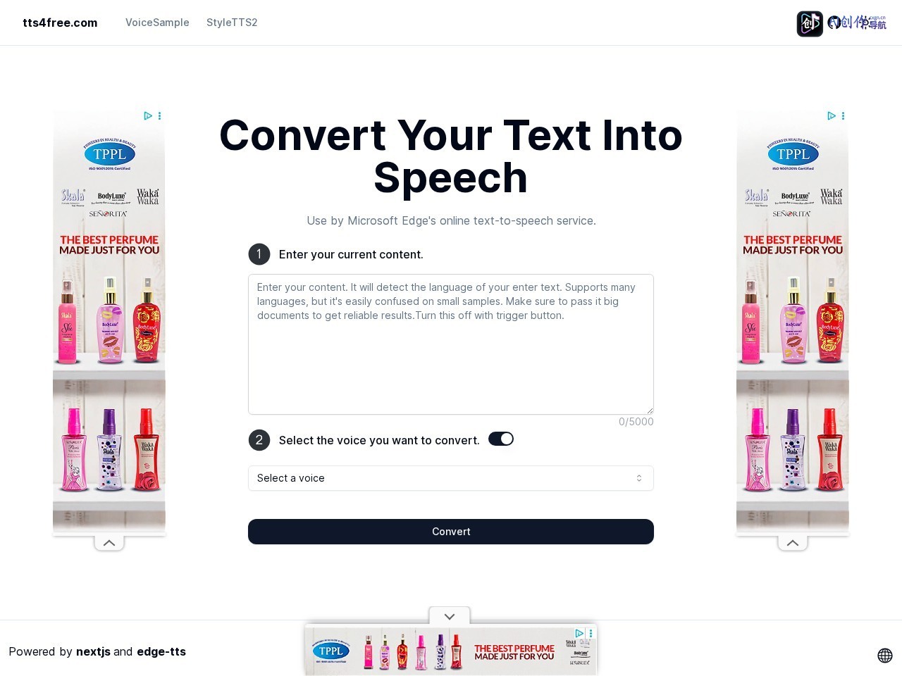 TTS4Free 网站截图