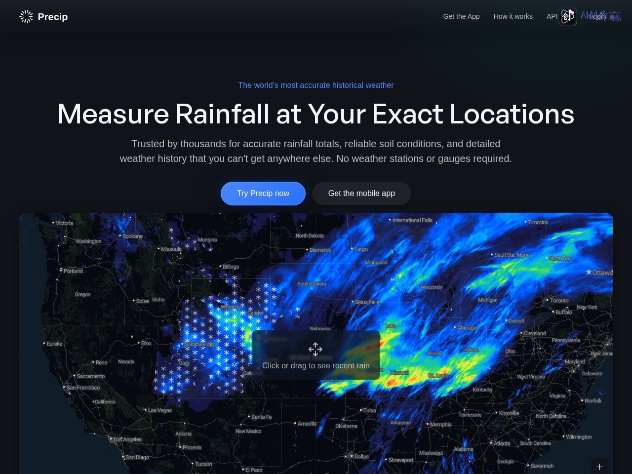Precip AI 网站截图