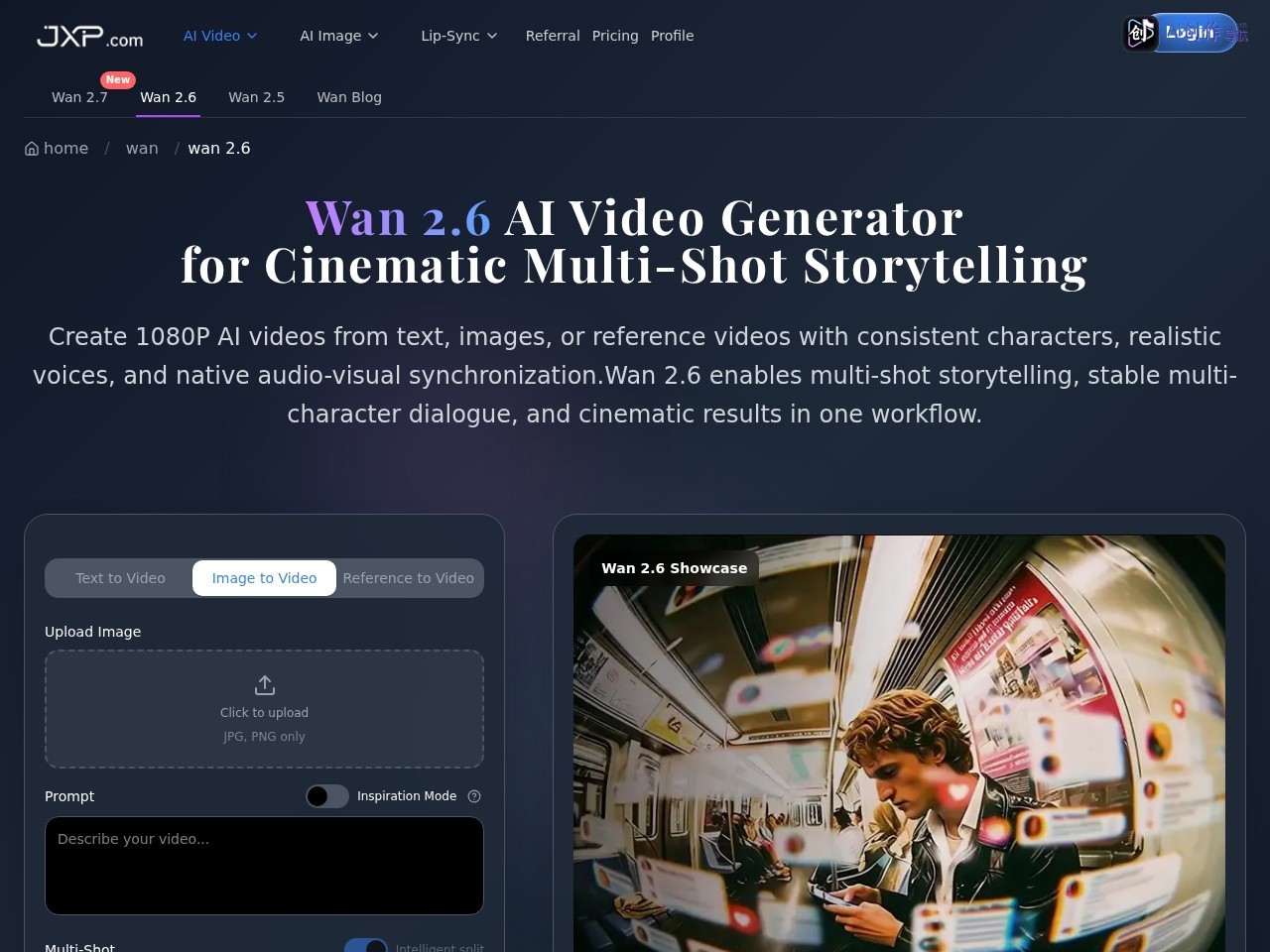 Wan 2.6 AI视频生成器 网站截图