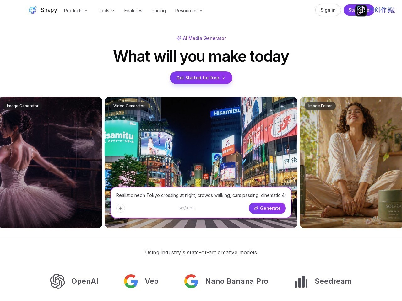 Snapy.ai 网站截图