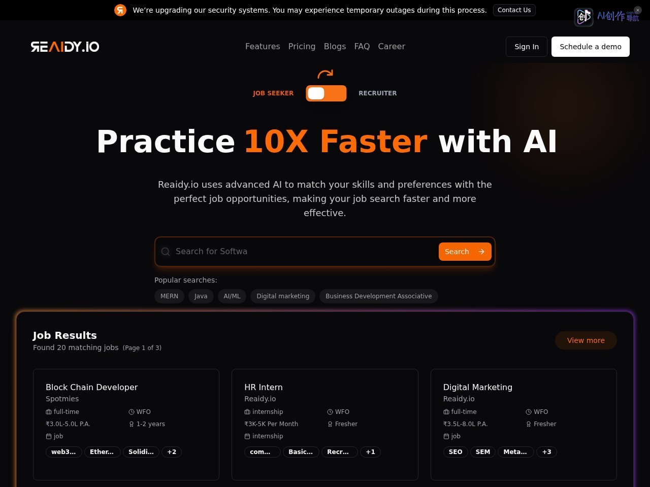 Reaidy.io 网站截图