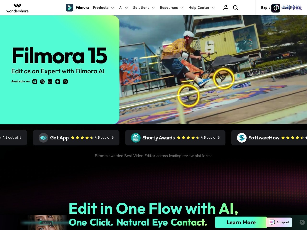 Filmora 网站截图