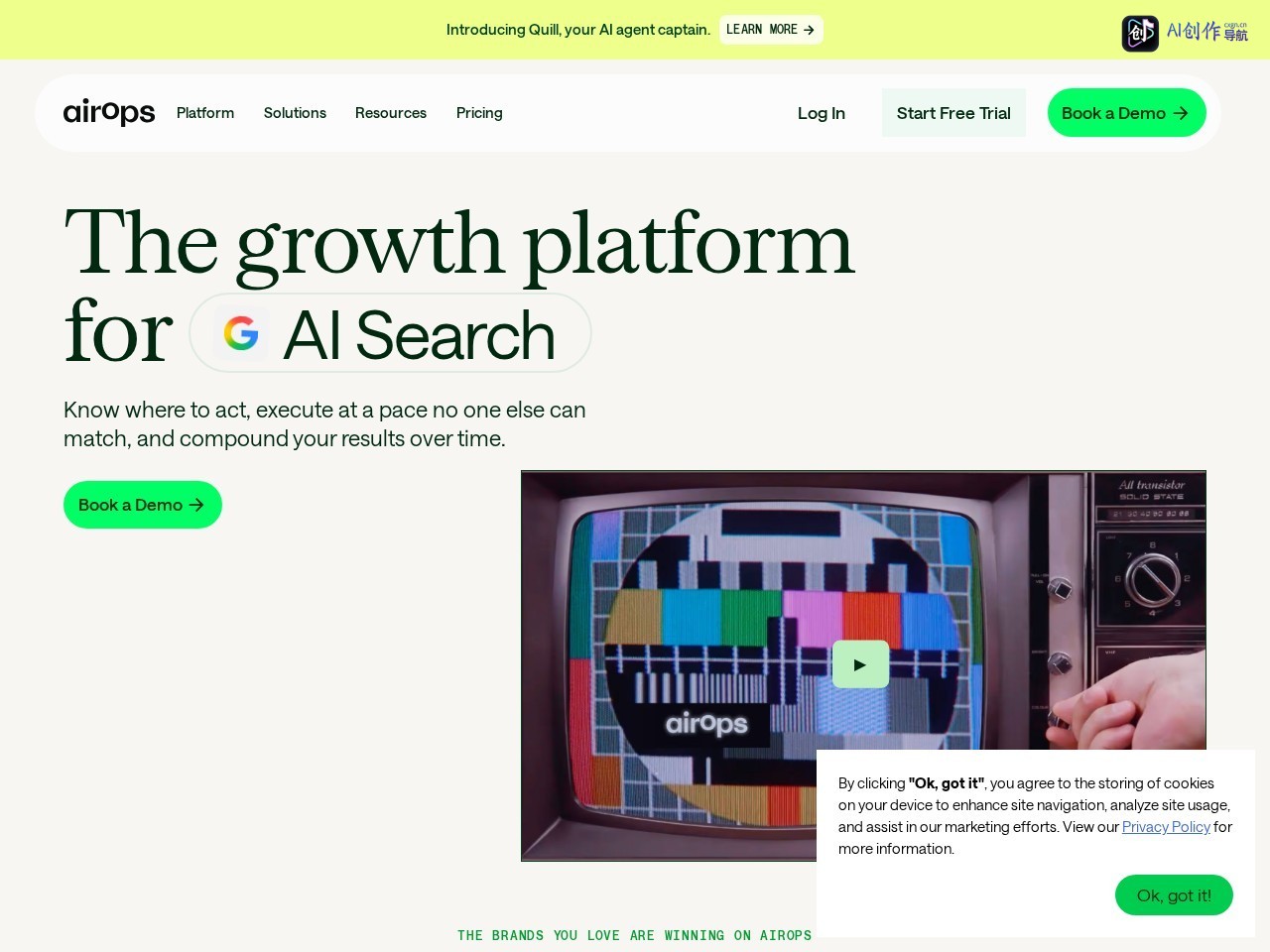 AirOps: Craft content that wins AI search 网站截图