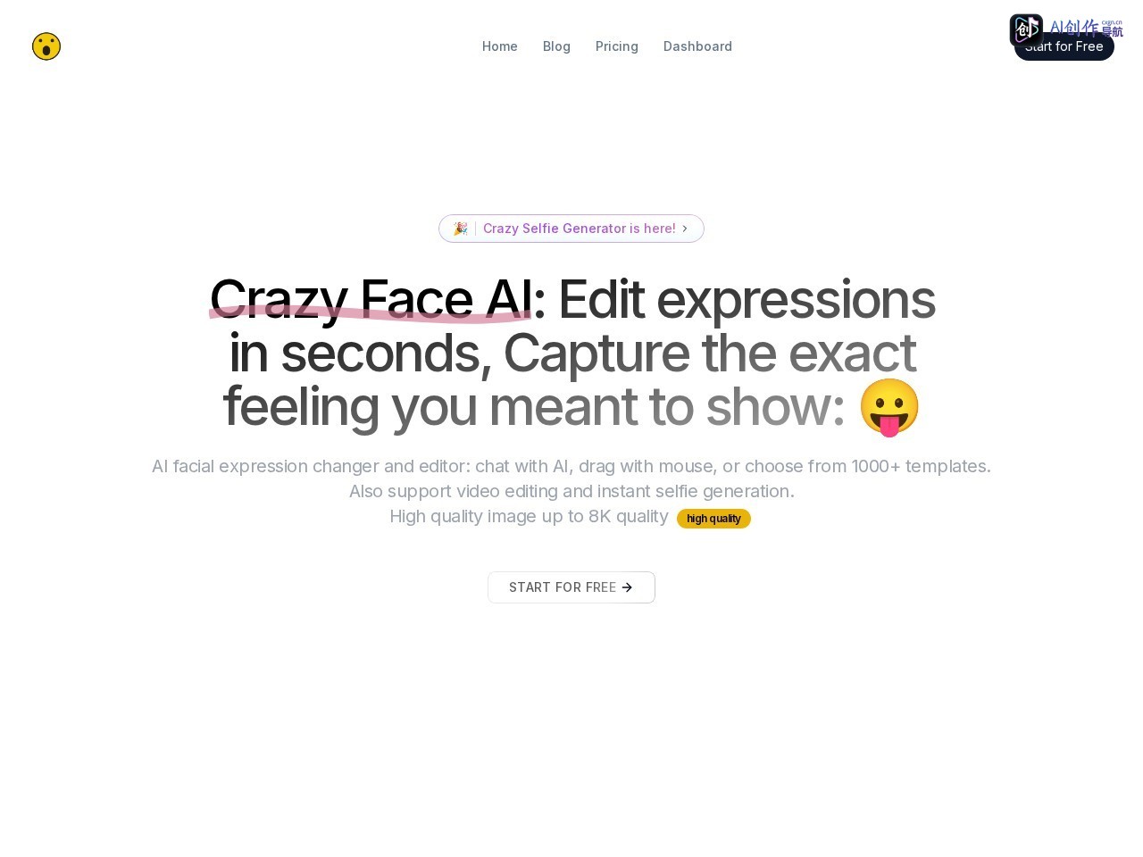 Crazy Face AI 网站截图