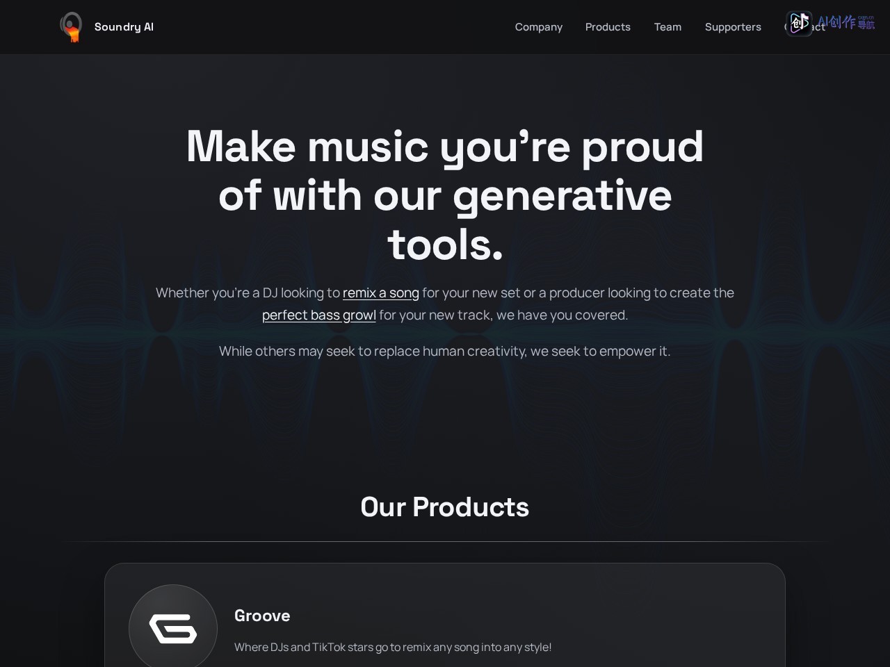 Soundry AI 网站截图