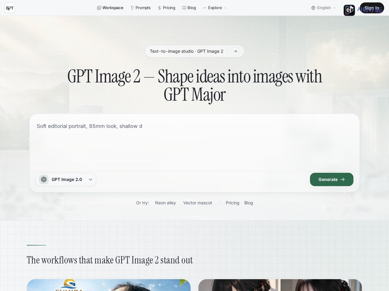 GPT Image 2 网站截图