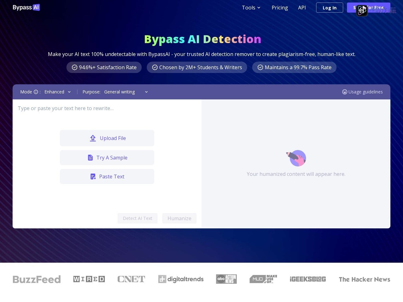 Bypass AI 网站截图