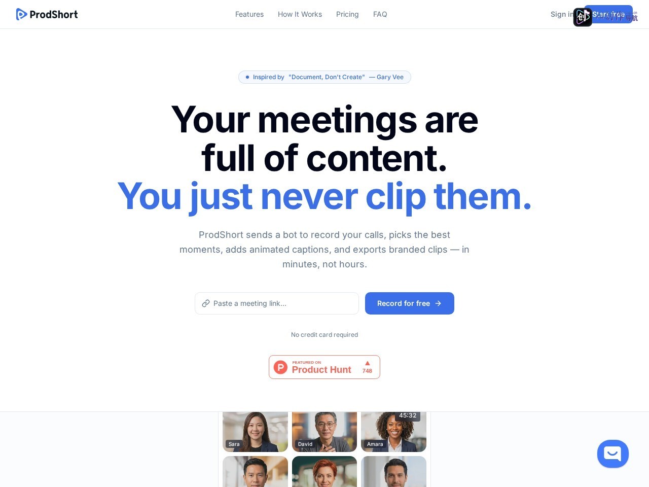 ProdShort 网站截图