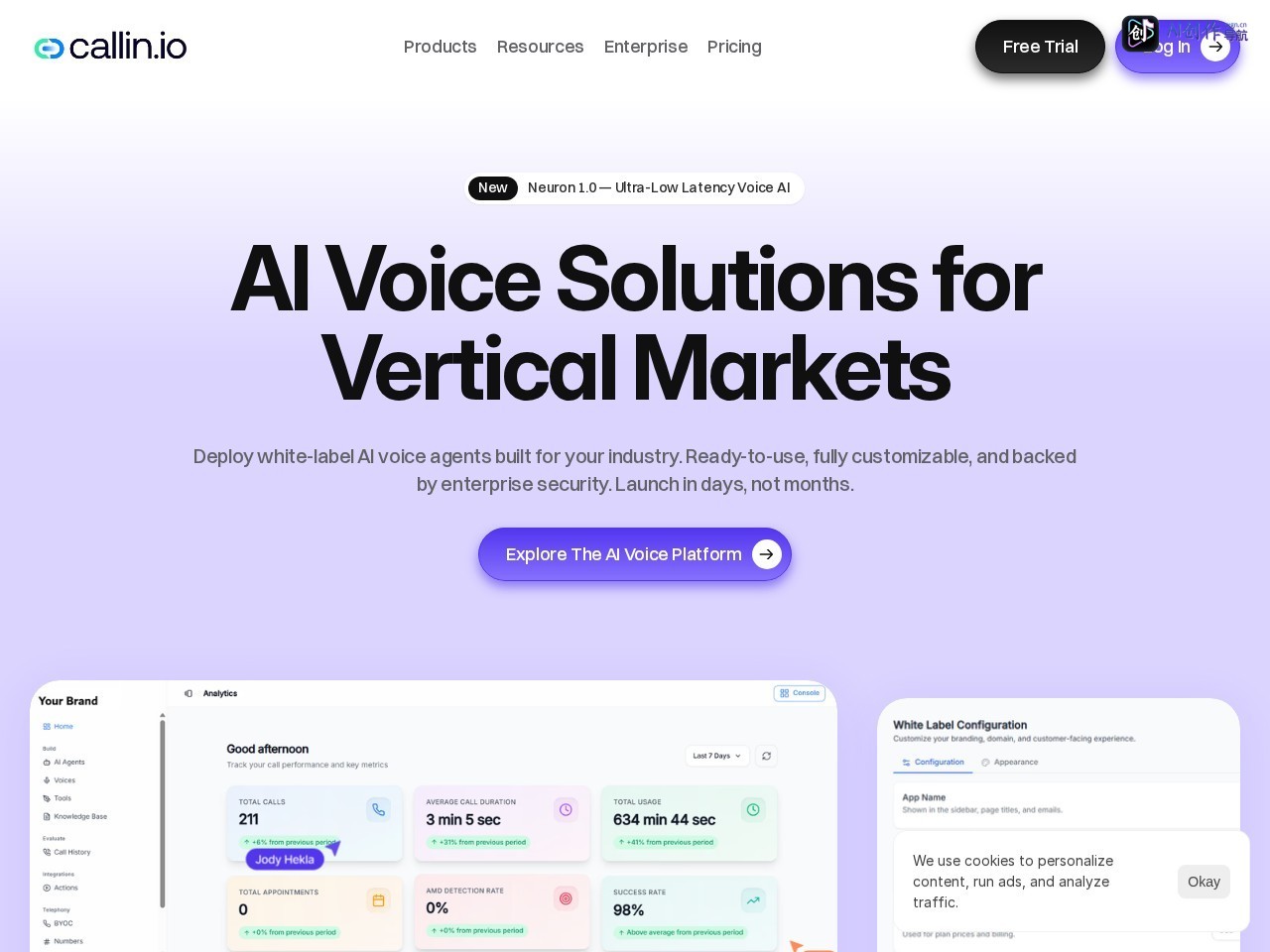 Callin.io 网站截图