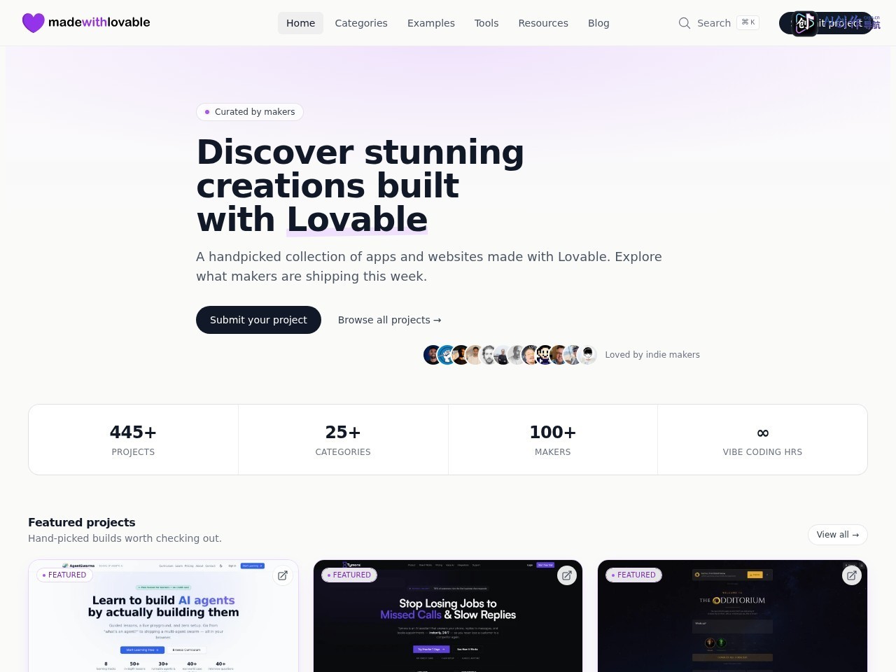 Madewithlovable 网站截图