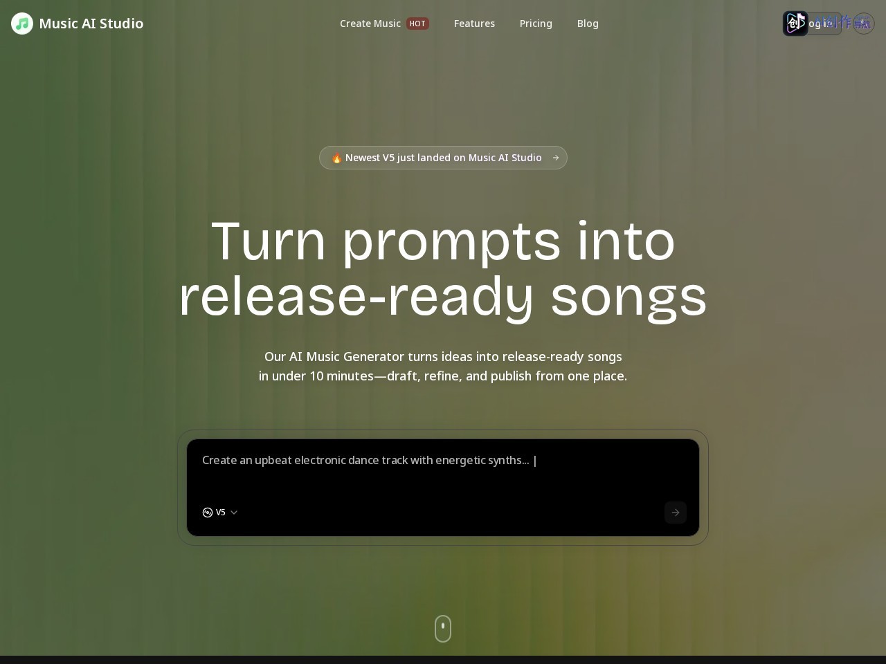 Music AI Studio 网站截图