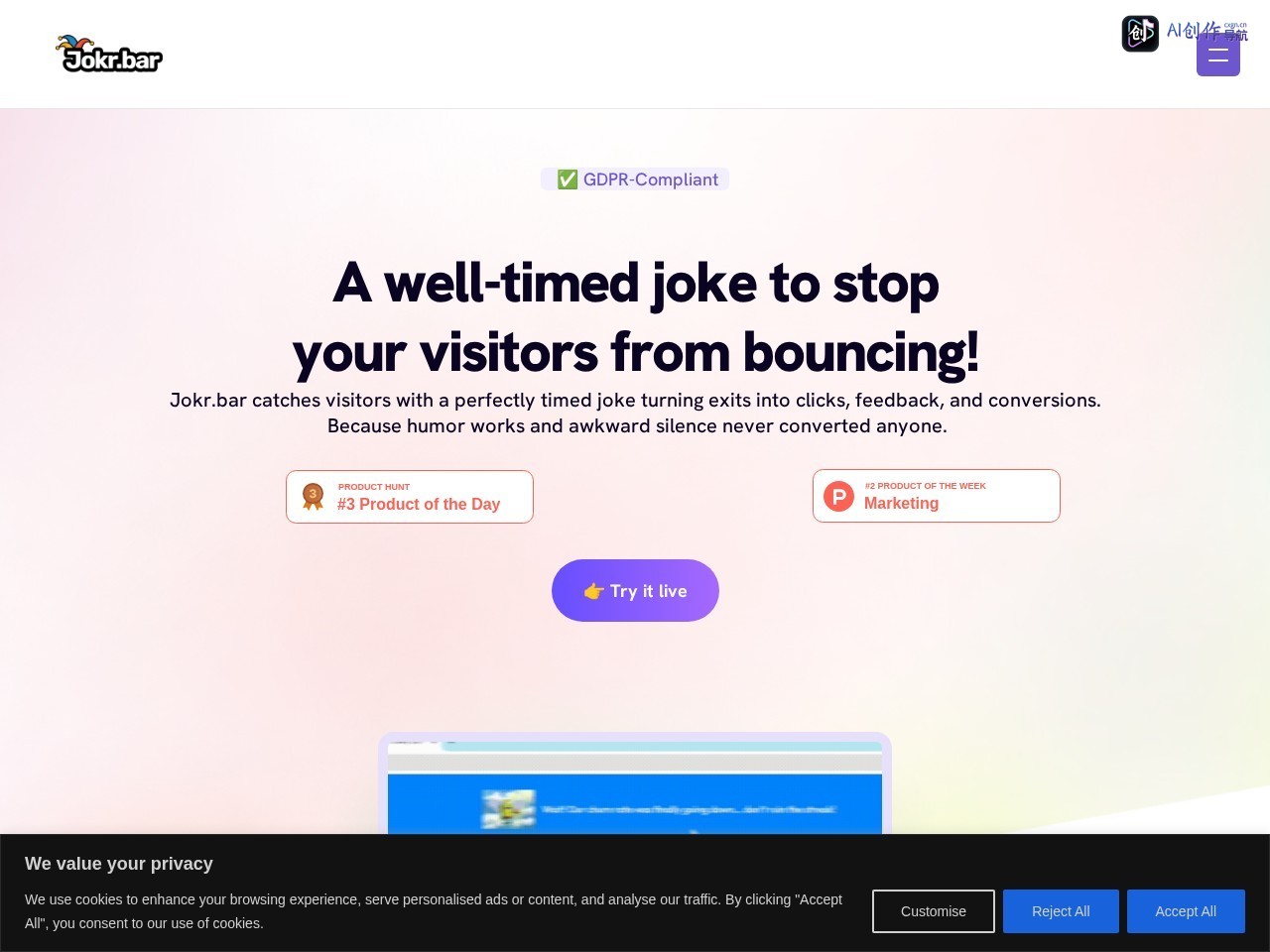 Jokr.bar 网站截图