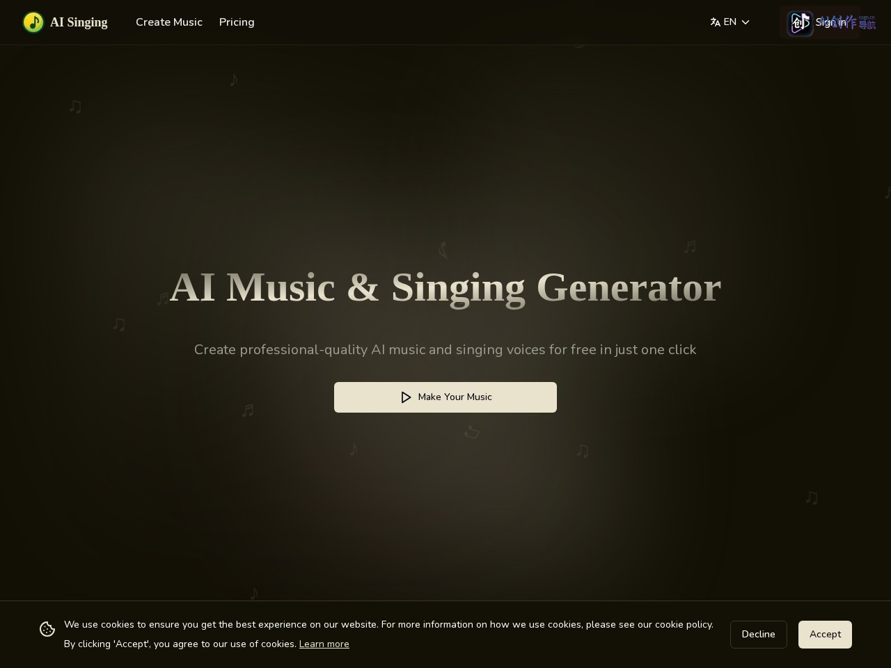 AI Singing 网站截图